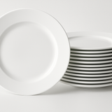 Conjunto 6 Pratos Rasos Brancos Cerâmica - 26cm